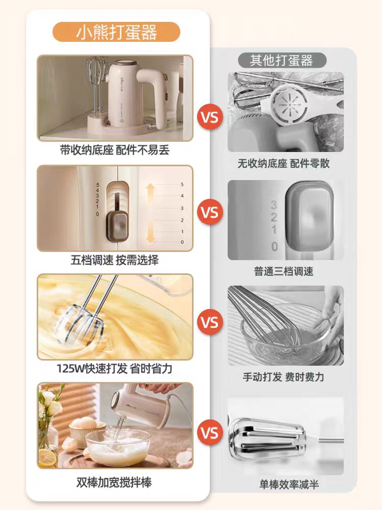 国货小熊电动打蛋器 型号:DDQ-D01U1