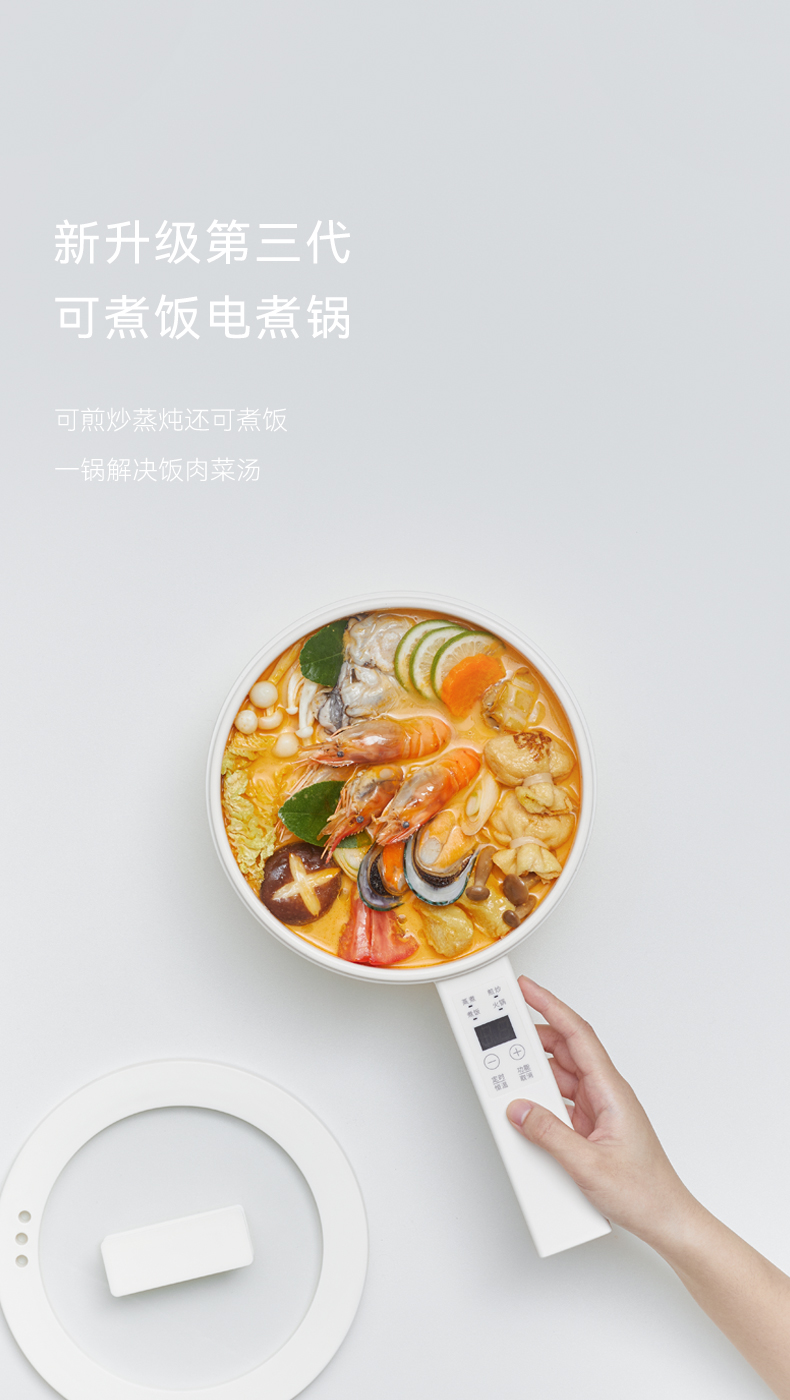 Olayks电煮锅2L 【专属煮饭功能】带蒸笼