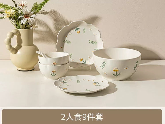 摩登主妇雏菊碗碟餐具套装