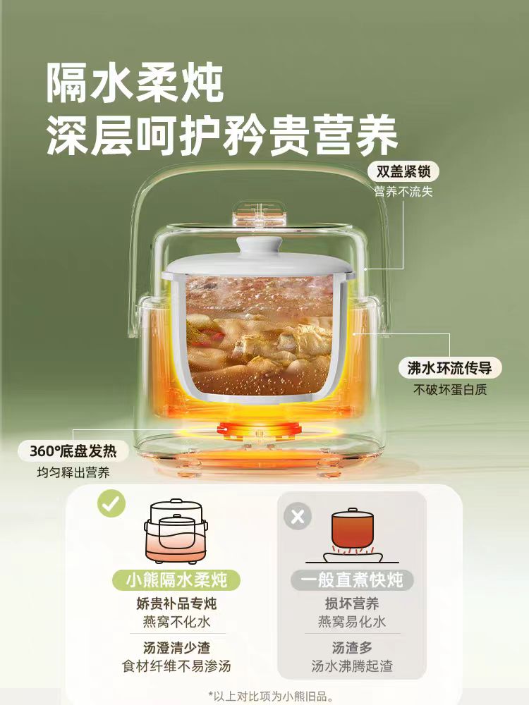 国货小熊电炖盅1L DDZ-J10P1