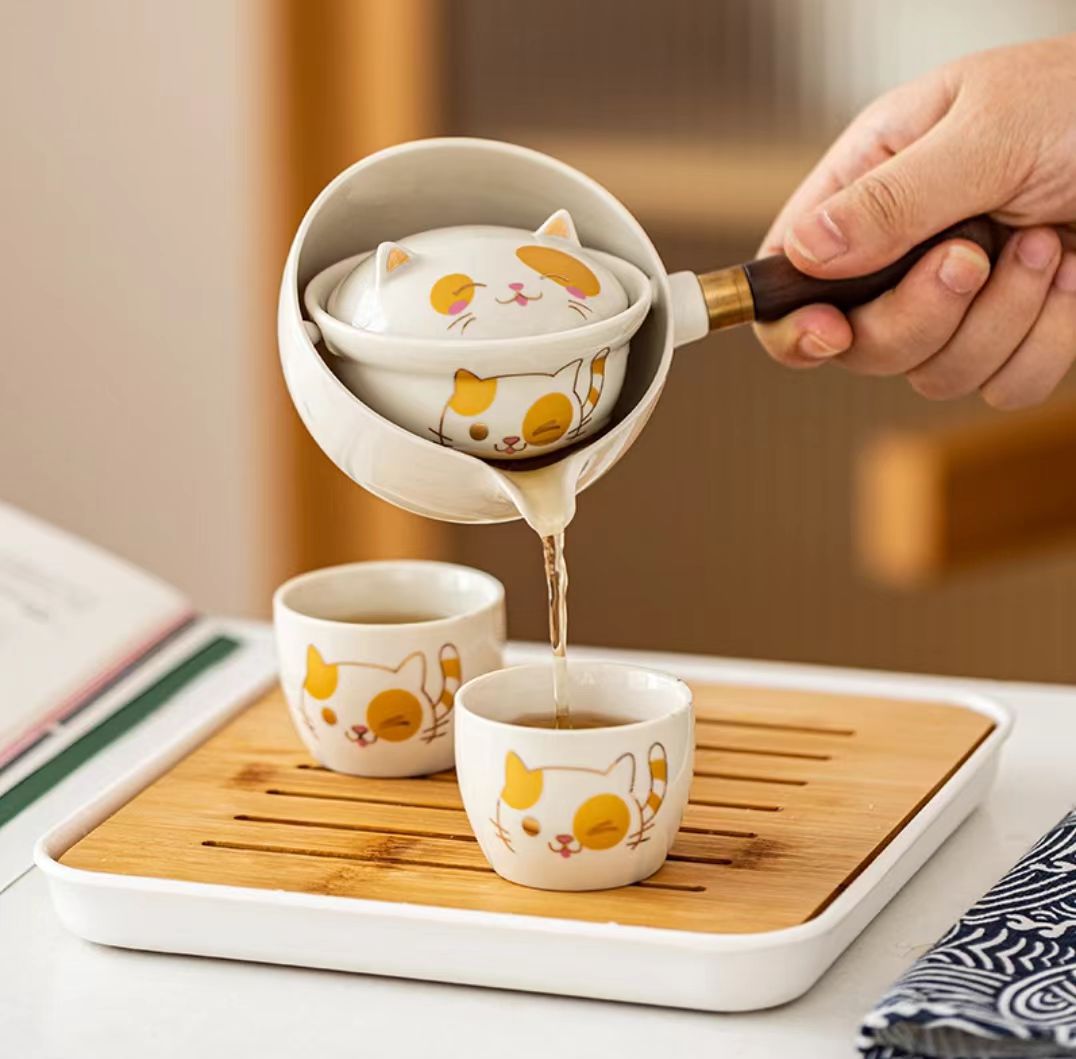 摩登主妇/川岛屋功夫旋转茶具7件套装