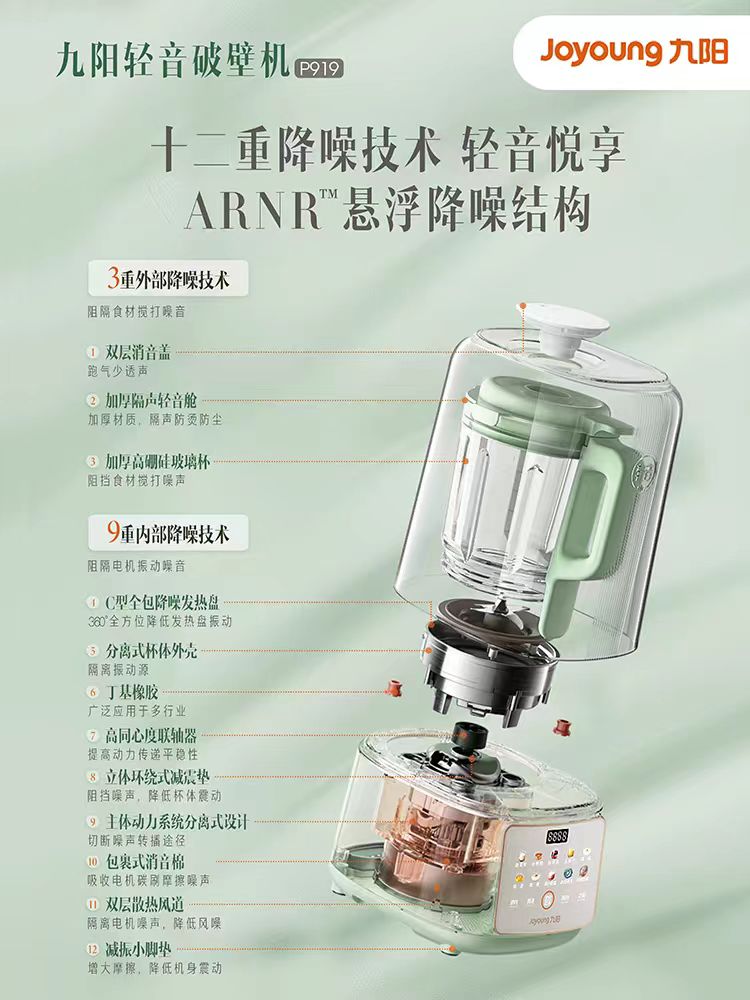 国货九阳轻音破壁机1.5L 型号:P919