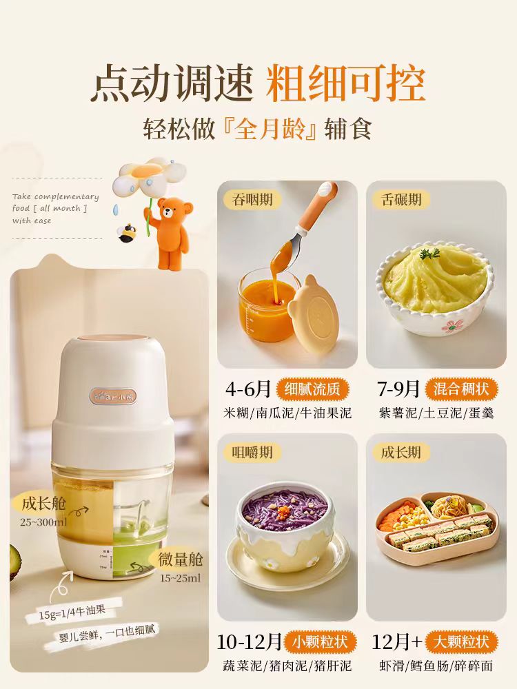 小熊宝宝辅食机料理机300ml 型号:QSJ-L02H2