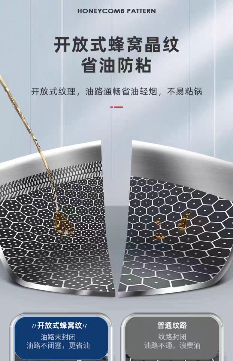 爱仕达316不锈钢蜂窝炒锅30cm 型号:CC30E15WG