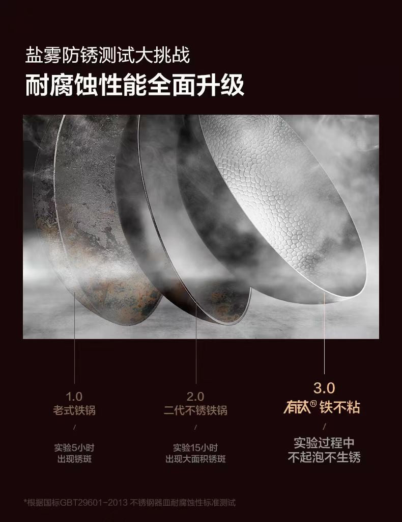 苏泊尔有钛无涂层精铁炒锅不粘铁锅30CM 型号:EC30AYT02