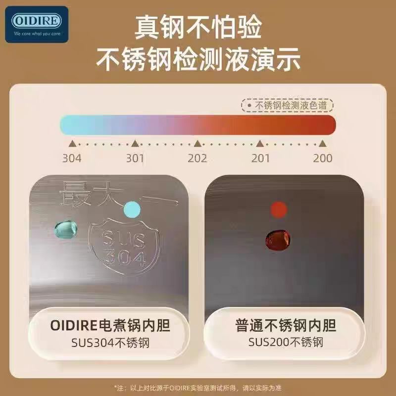 oidire304不锈钢内胆电煮锅1.8L 带蒸笼