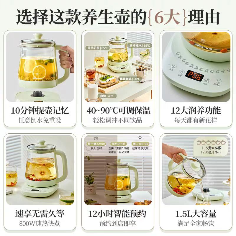国货小熊养生壶1.5L 无滤网 型号:YSH-J15R9