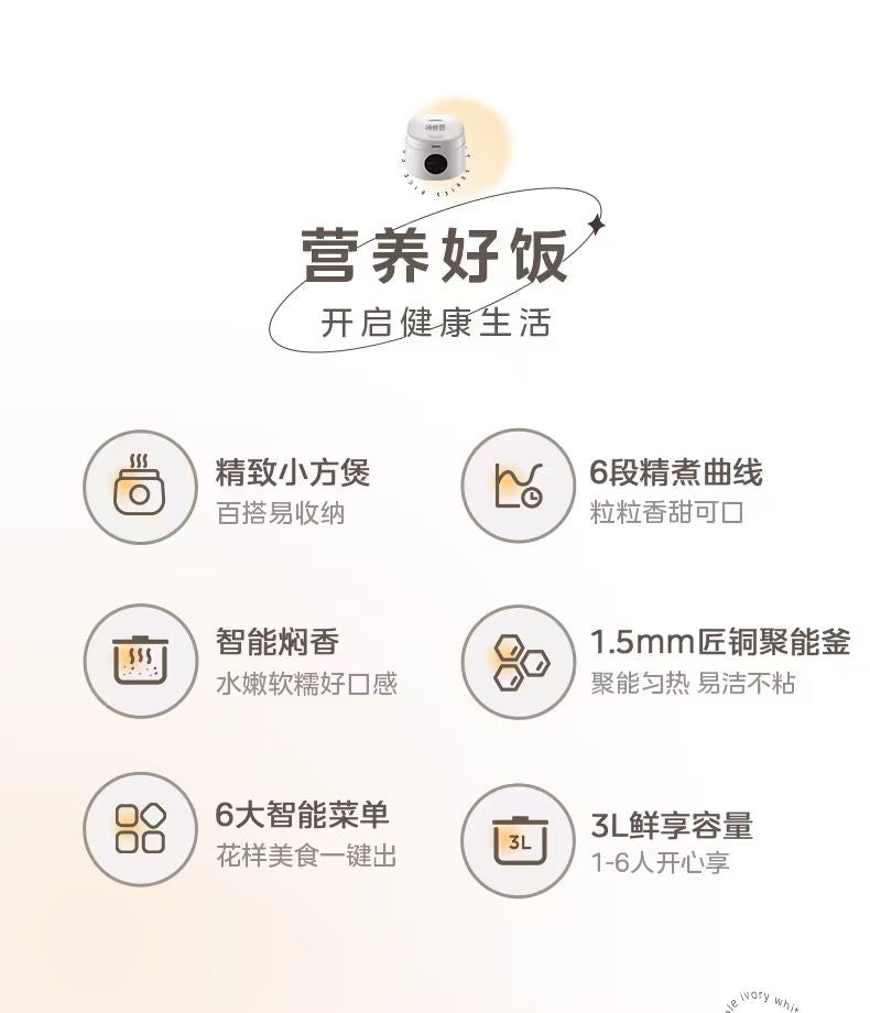 国货美的电饭煲3L,型号:FB30M161