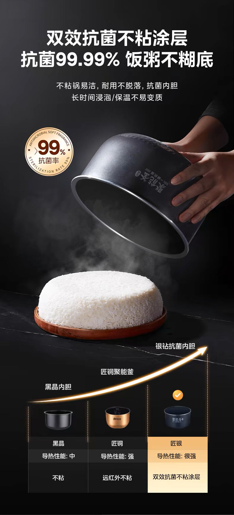 国货美的电饭煲银色4L 型号:FB40Q1-513J