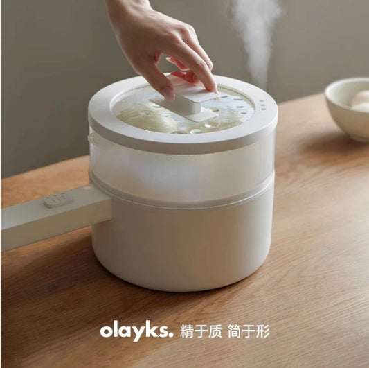 Olayks电煮锅2L带蒸笼经典款