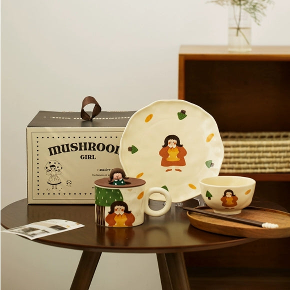 Mushroom girl 川岛屋碗碟餐具套装