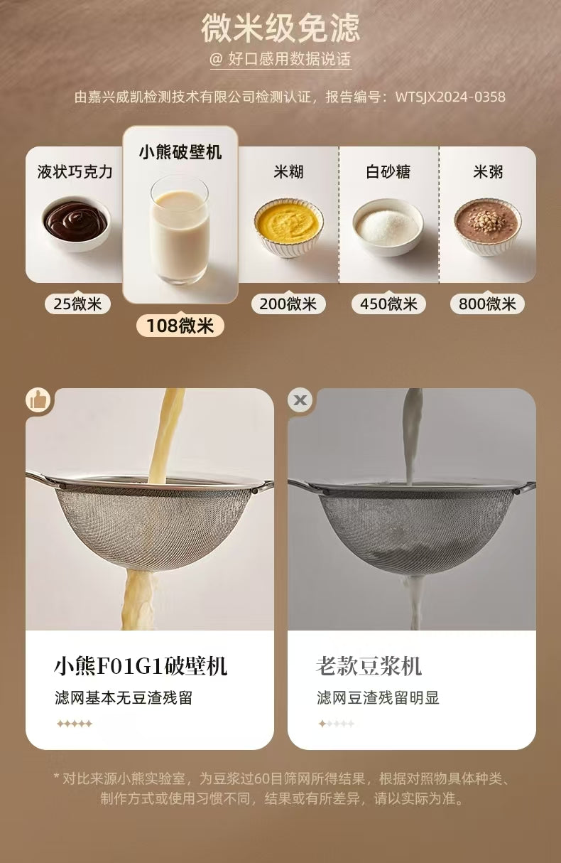 国货小熊安睡破壁机1.5L 型号：F01G1