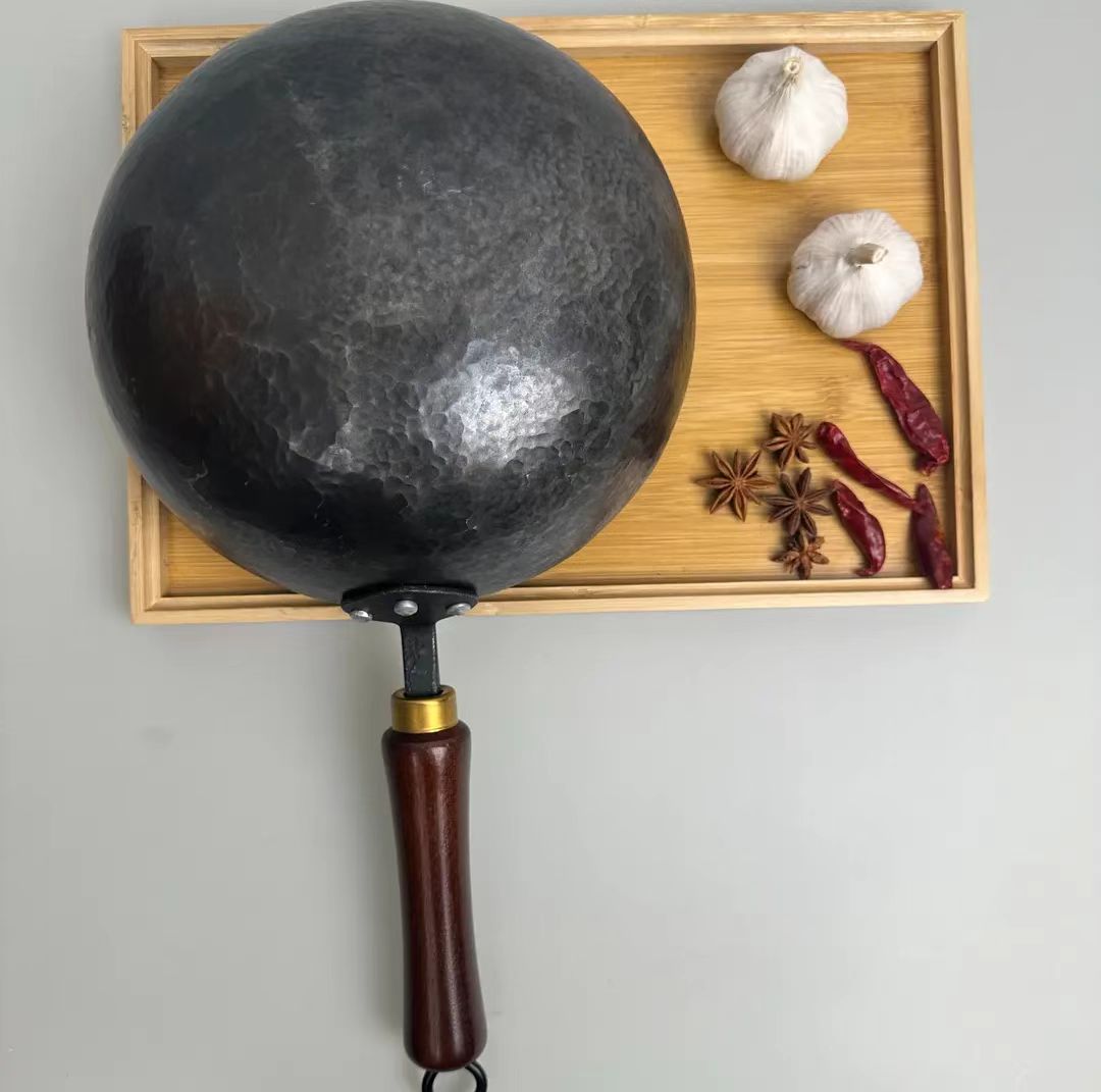 章丘古灶集老式手工小铁锅小奶锅28cm