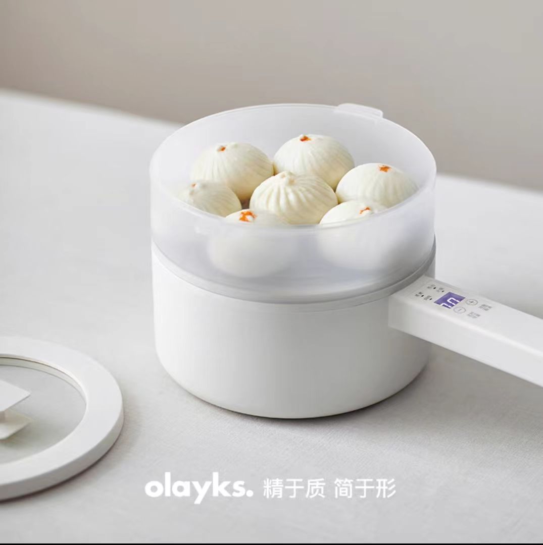 Olayks电煮锅2L带蒸笼多功能款