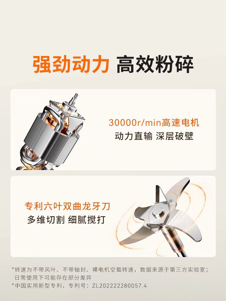 国货九阳小型轻音破壁机1L  型号：P105