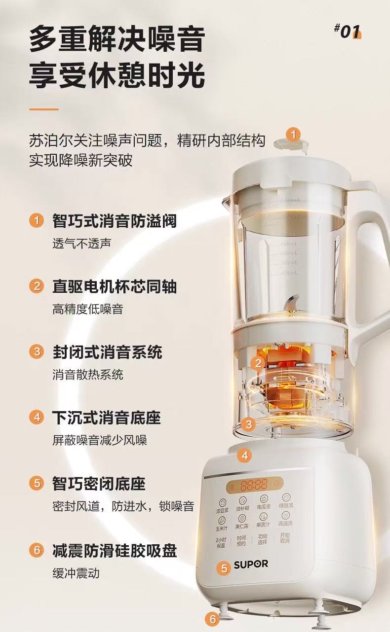 苏泊尔破壁机1.2L  型号：SPT201S