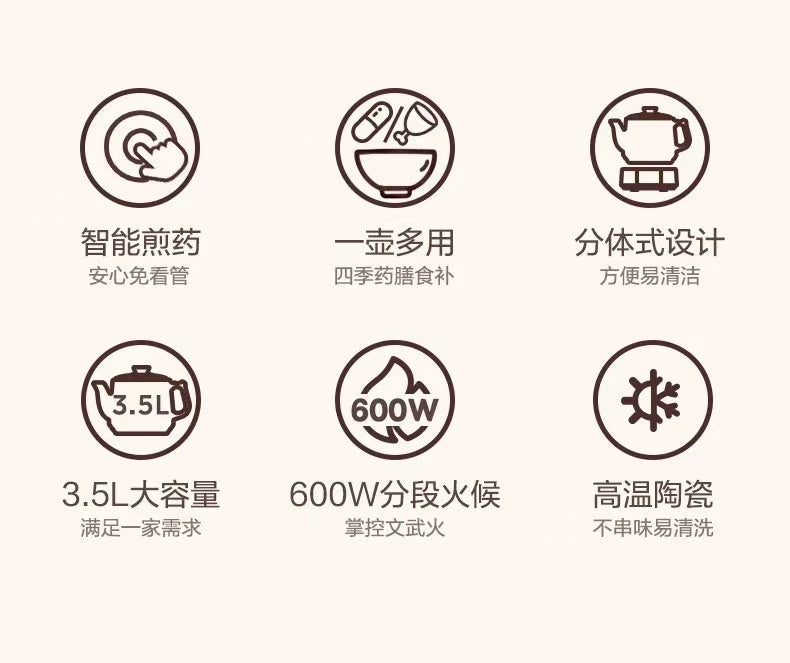 国货美的中药电煎壶煎药壶3.5L 型号：MD-JYC3558