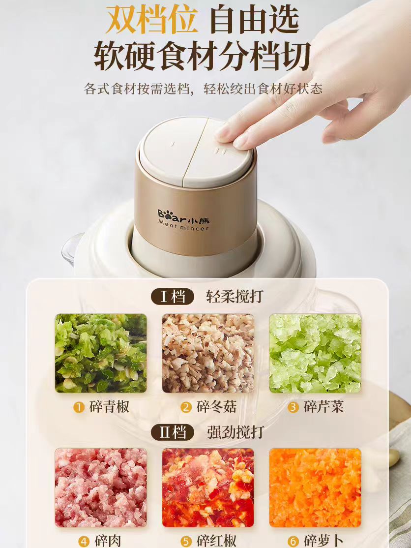 国货小熊绞肉机2L 型号：QSJ-K03N5