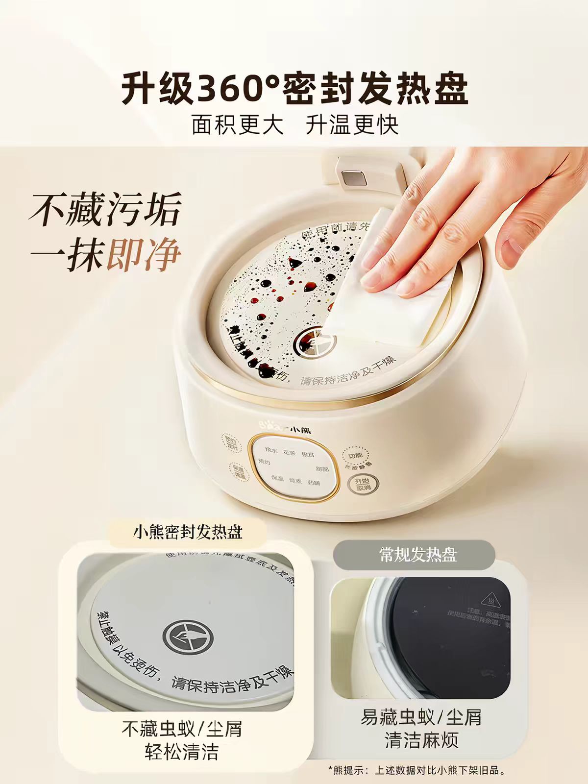 国货小熊全玻璃养生壶1L 型号：YSH-J10D1
