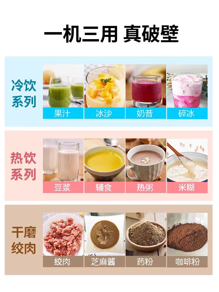 国货九阳破壁机1.2L黑色  型号：L12-Energy61