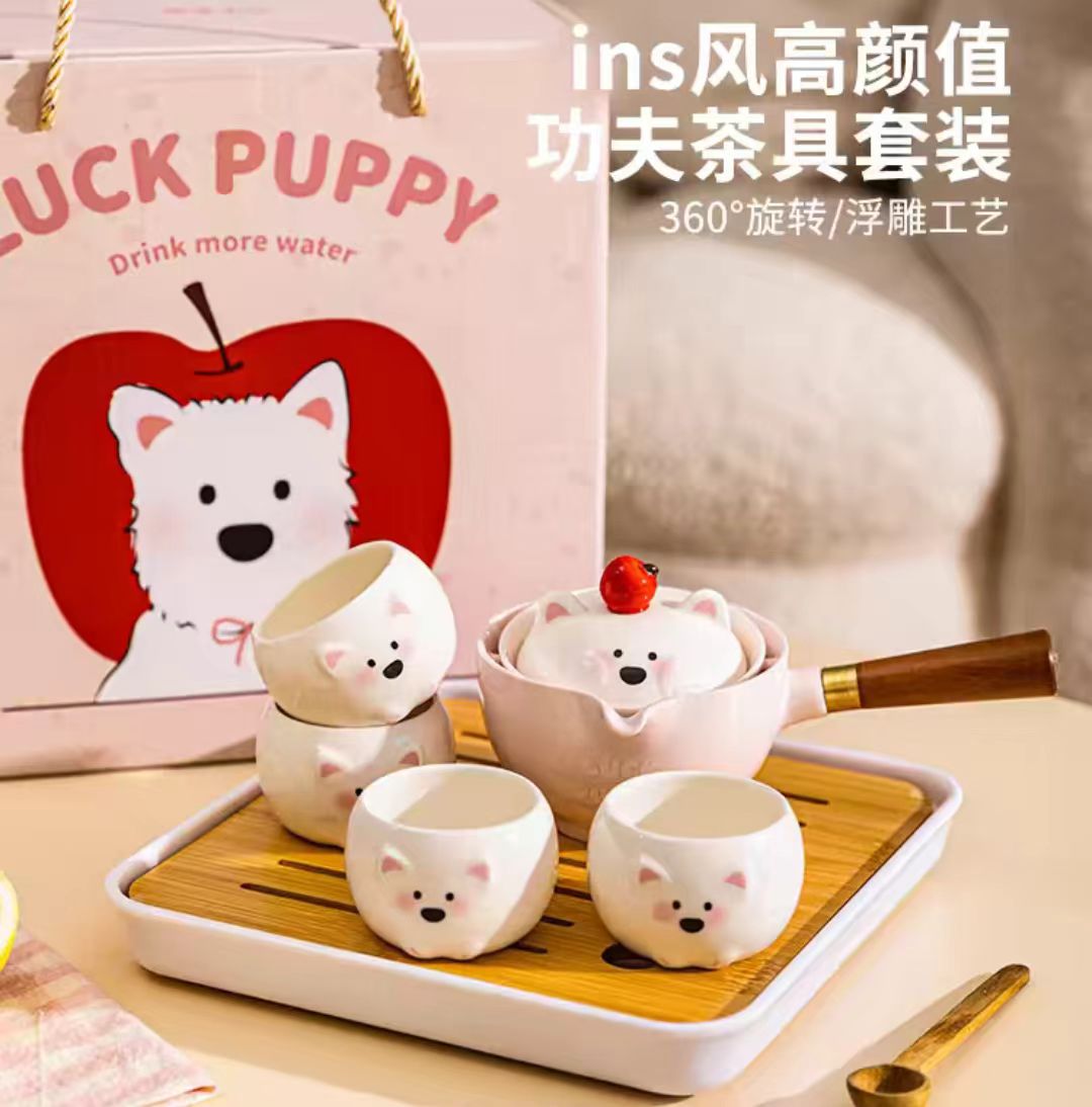 摩登主妇功夫旋转茶具礼盒套装