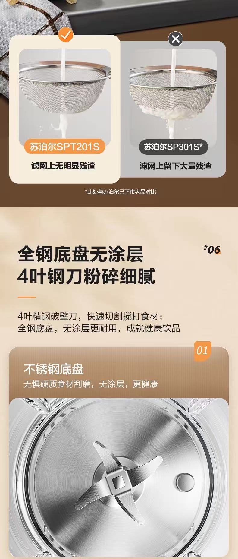 苏泊尔破壁机1.2L  型号：SPT201S