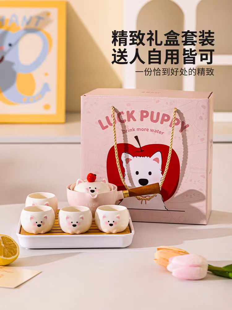 摩登主妇功夫旋转茶具礼盒套装