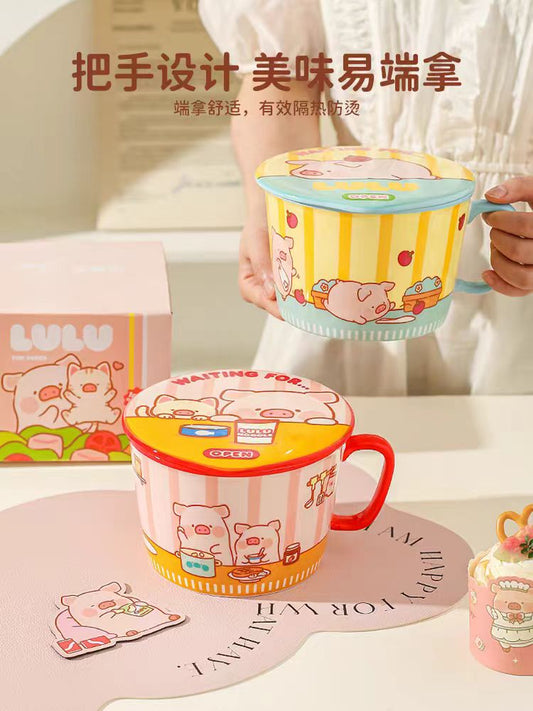 川岛屋&lulu猪联名 带盖泡面碗