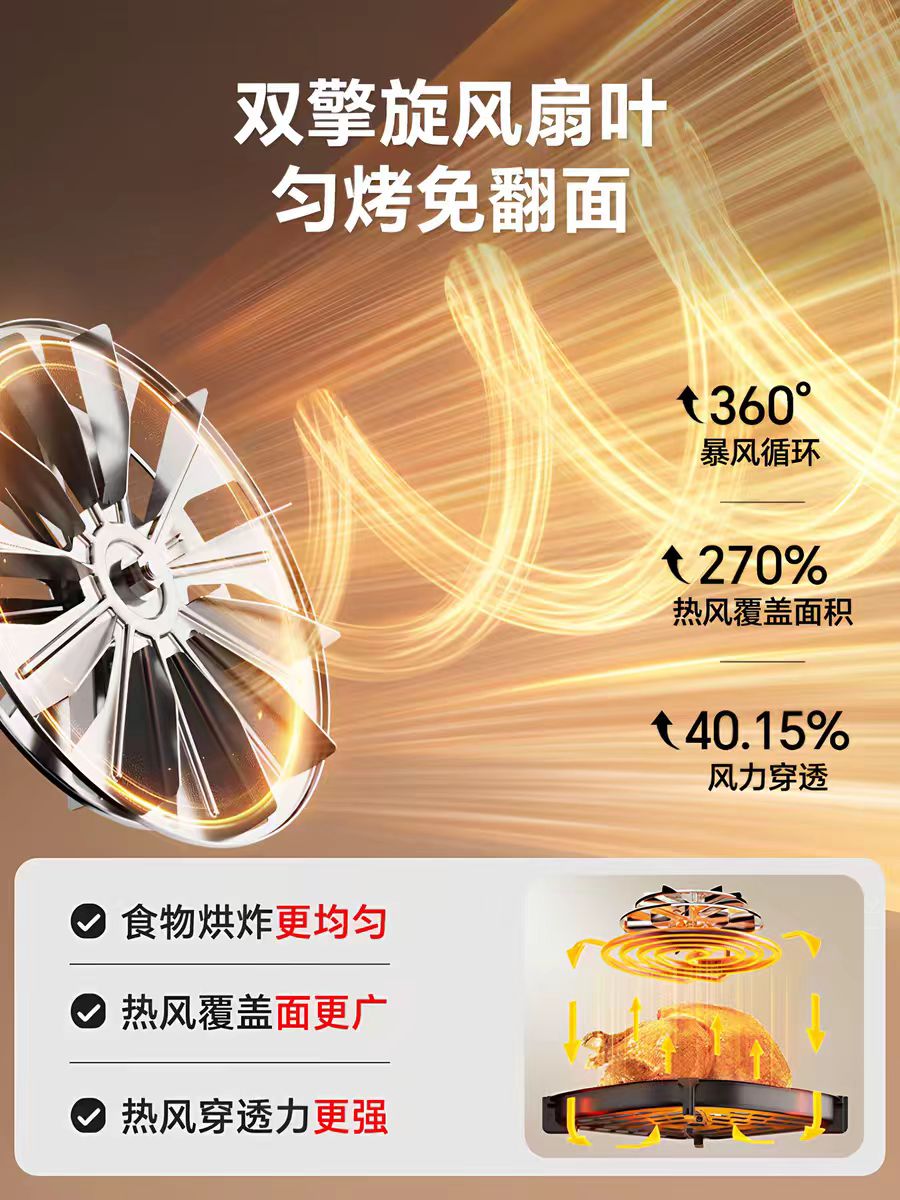 苏泊尔空气炸锅5.3L  型号：KJ53D800A
